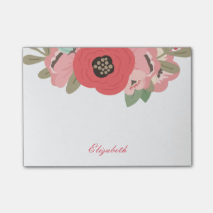 Post-it® Nom fait sur commande floral de ressort