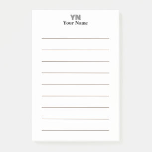Post-it® Nom initial du monogramme personnalisé