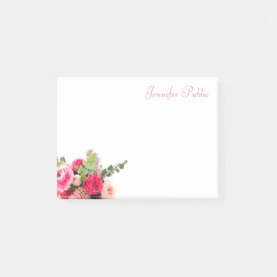 Post-it® Nom manuscrit Chic Modèle Aquarelle Florale
