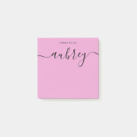 Nom manuscrit simple et moderne Pink Notes