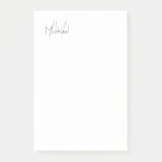 Post-it® Nom moderne minimaliste monogramme (Devant)