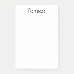 Post-it® Nom moderne minimaliste noir et blanc professionne