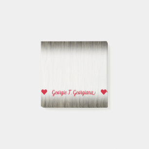 Post-it® Nom personnalisable ; Motif en bois de regard de