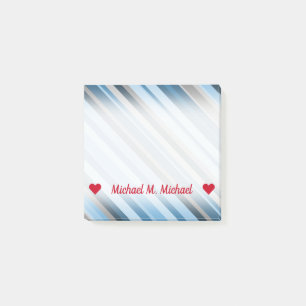 Post-it® Nom personnalisable ; Notes bleues et grises de