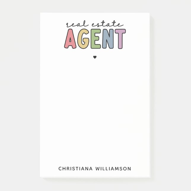 Post-it® Nom personnalisé Agent immobilier | Cadeaux immobi (Devant)