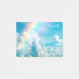 Post-it® Nom personnalisé Arc en ciel esthétique et nuages
