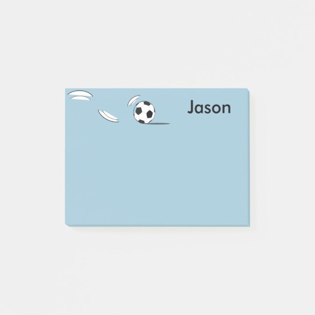 Post-it® Nom personnalisé Bal de soccer Post-it-Notes (Devant)