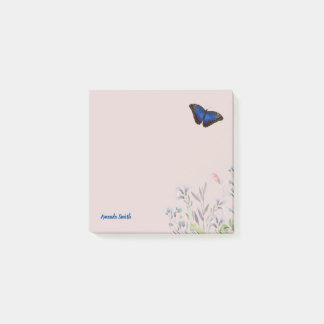 Post-it® Nom personnalisé Beaux Fleurs sauvages de papillon