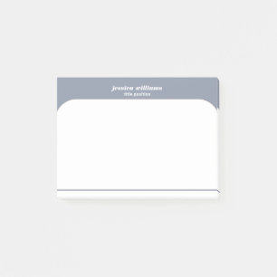 Post-it® Nom personnalisé bleu et blanc minimal