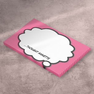 Post-it® Nom personnalisé Bulle de pensée Rose Bande dessin