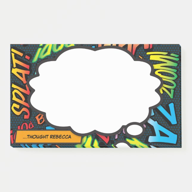 Post-it® Nom personnalisé Bulle de réflexion Bande dessinée (Devant)