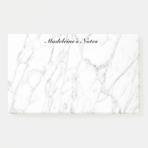 Post-it® Nom personnalisé de la pierre de marbre blanc imm