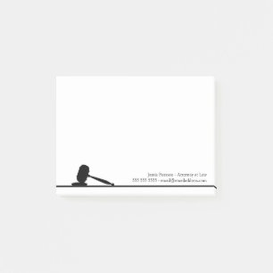 Post-it® Nom personnalisé de l'avocat noir et blanc