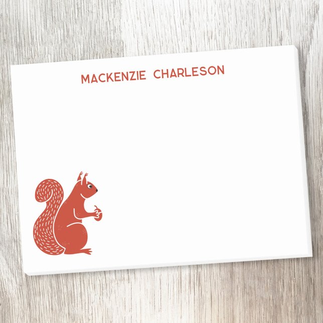 Post-it® Nom personnalisé de l'écureuil rouge (Red squirrel personalized custom name text post-it sticky notes)