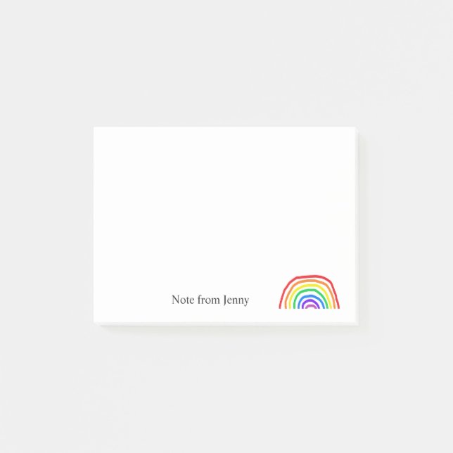 Post-it® Nom personnalisé de l'illustre arc-en-ciel (Devant)