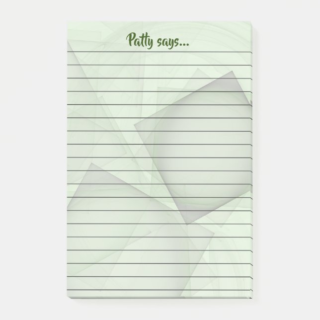 Post-it® Nom personnalisé Écrivain de message Pastel Green  (Devant)