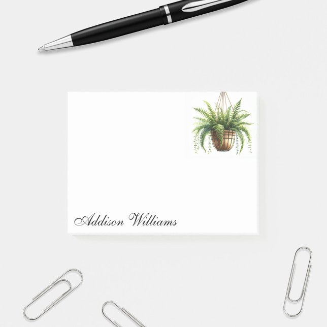 Post-it® Nom personnalisé Hanging Fern Plante (Créateur téléchargé)