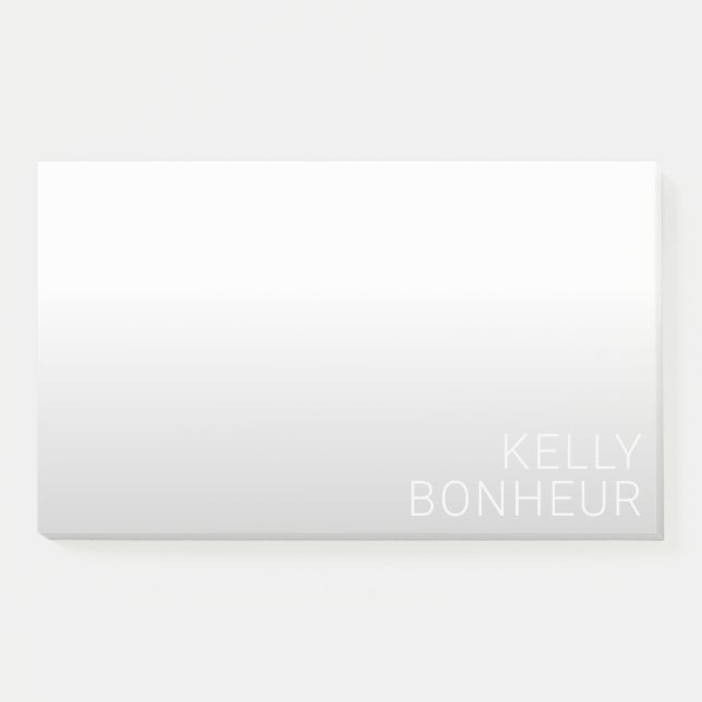 Post-it® Nom personnalisé moderne | Gradient gris (Devant)