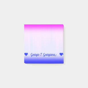 Post-it® Nom personnalisé; Motif Blue and Magenta Streaks