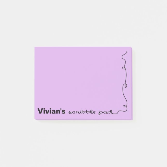 Post-it® Nom personnalisé Pad de script pourpre (Devant)