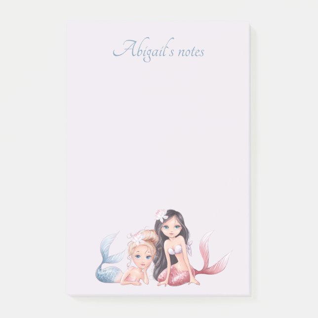 Post-it® Nom personnalisé`s fille personnalisée Mermaid Pos (Devant)