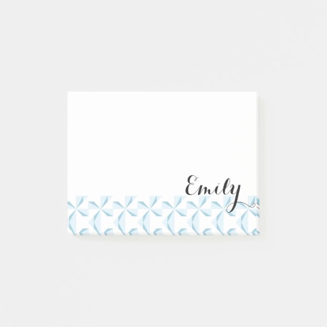 Post-it® Nom personnalisé Sky Blue Pinwheel (Devant)