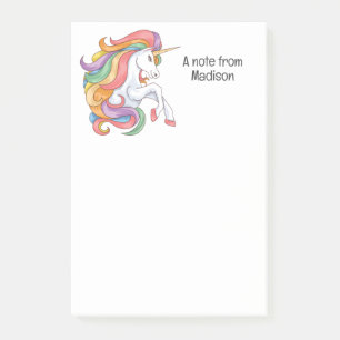 Post-it® Nom personnalisé Unicorne colorée