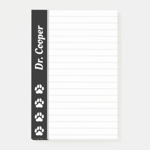 Post-it® Nom personnalisé Vétérinaire Personnalisé ligné 4x