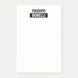 Post-it® Nom propre Minimaliste Moderne Simple Noir Blanc