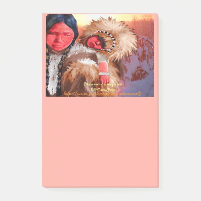 Post-it® "Nome 1915~Eskimo mère et enfant" (Devant)