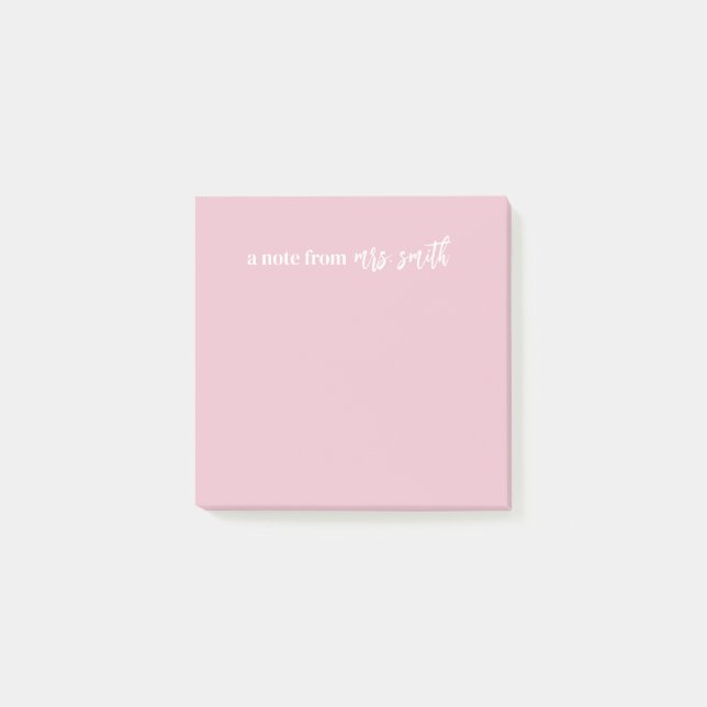 Post-it® Note à coller rose personnalisable (Devant)