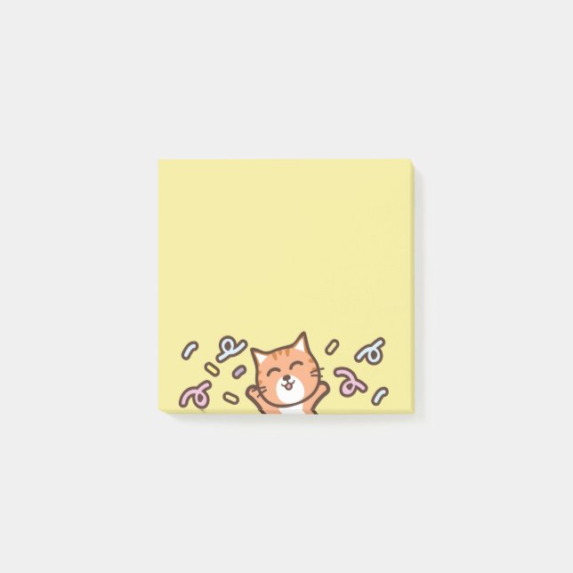 Post-it® Note de chat de bande dessinée (Devant)