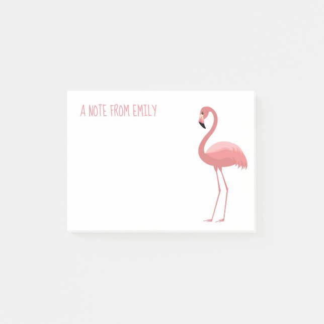 Post-it® Note de Flamant rose rose de (Devant)