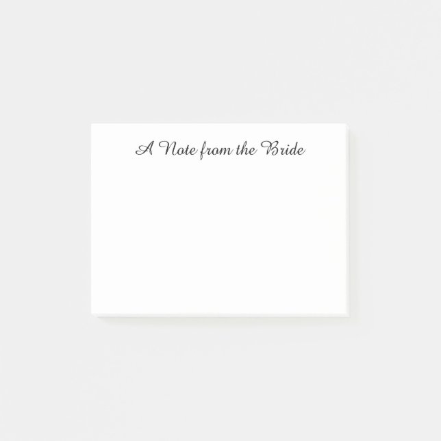Post-it® "Note de la mariée" Post-its (Devant)