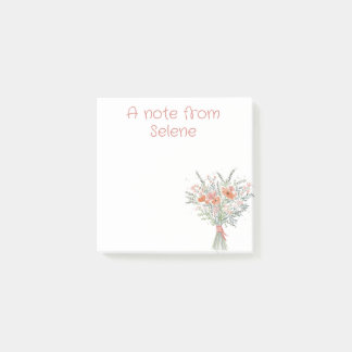 Post-it® Note de notes florales personnalisées
