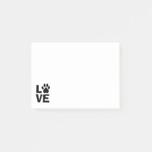 Post-it® Note de post-it d'empreinte de patte d'amour