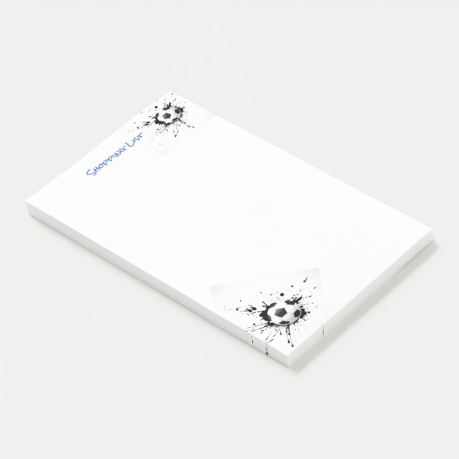 Post it Note Pad Shopping List Soccer Ball Post-it Klebezettel (angewinkelt)