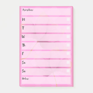 Post-it® Note Pink Post-It Simple Weekly Planner