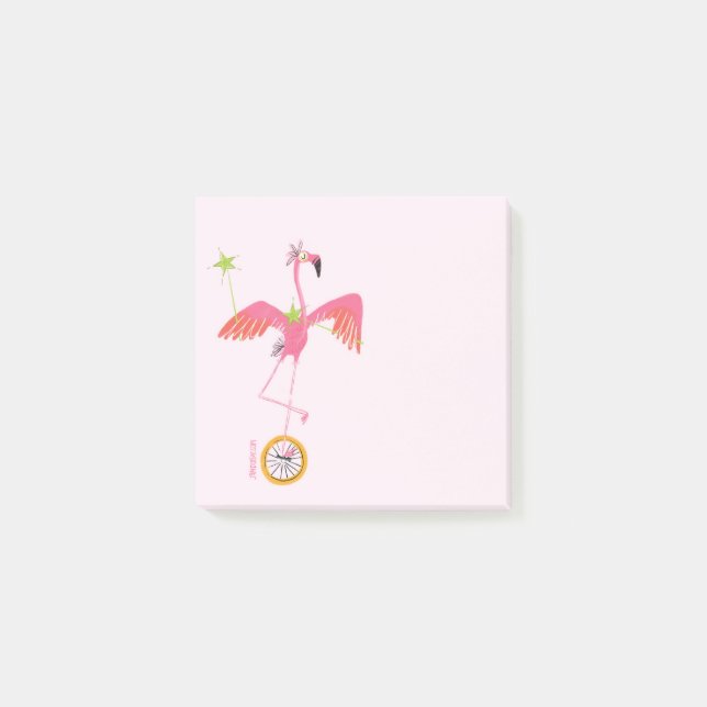 Post-it® Note Post-IT de Flamant rose Unicycle (Devant)