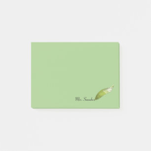 Post-it Notepad - Green Feather Pen Post-it Klebezettel