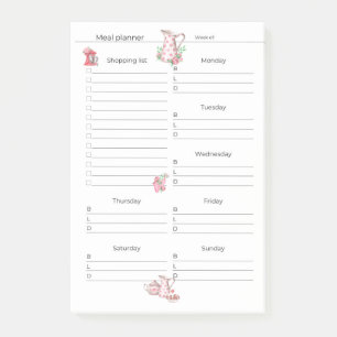 Post it Notes 4"x6" Weekekly Meal Plan/Shop Küche Post-it Klebezettel