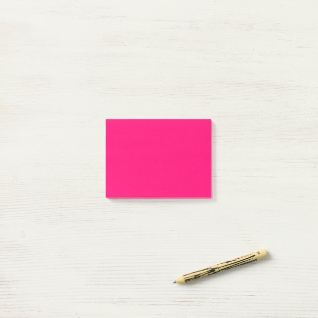 Post-it® Notes à collants roses Neon - Commandes personnali (Sur un bureau)