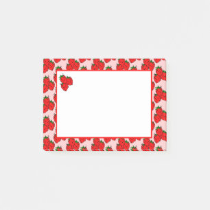 Post-it® Notes à motif de fraises rétro
