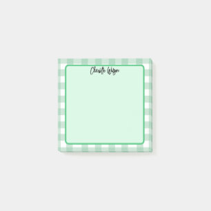 Post-it® Notes à motif gingham vert pastel mignon