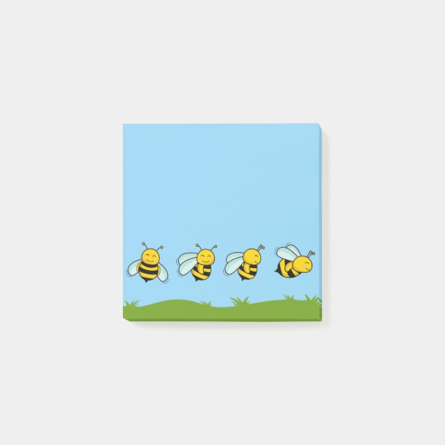 Post-It Notes Abeilles Heureuses (Devant)