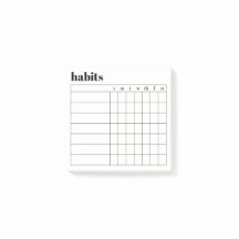 Notes adhésives d'habitudes hebdomadaires simples,