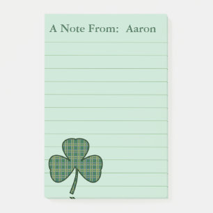 Post-it® Notes adhésives personnalisées trèfle irlandais Ca