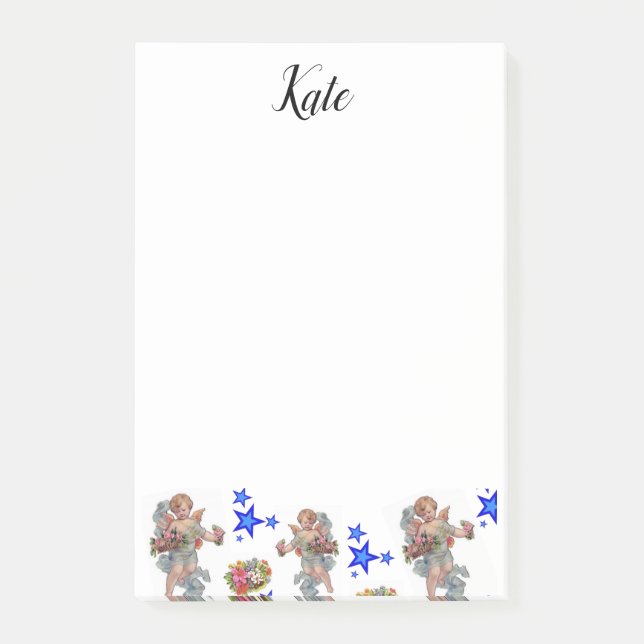 Post-it Notes Angels Blue Stars Post-it Klebezettel (Vorderseite)