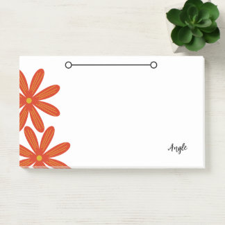 Post-it® Notes avec fleur et étiquette de nom