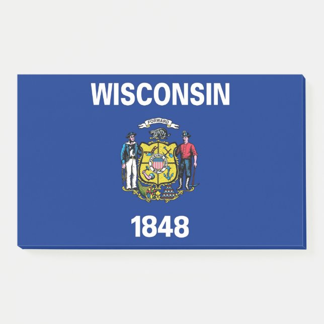 Post-it® Notes avec le drapeau du Wisconsin, États-Unis (Devant)